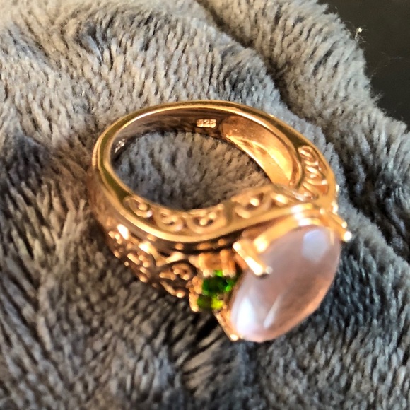 Rose Quartz Chrome Diopside Ring - Picture 6 of 6